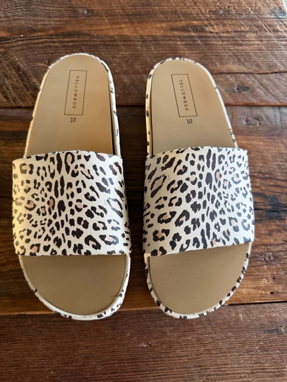 Yellow Box Torrey Leopard Slide Sandals
